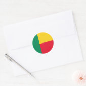 Sticker Rond drapeau benin (Enveloppe)