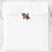 Sticker Rond Drapeau berger allemand (Sac)