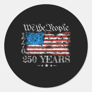 Sticker Rond Drapeau Betsy Ross 1776 Nous Le Peuple 250 Ans 250