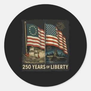 Sticker Rond Drapeau Betsy Ross 250 Ans De Liberté 250e Anniver