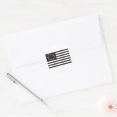 Sticker Rond Drapeau Betsy Ross - Noir (Enveloppe)