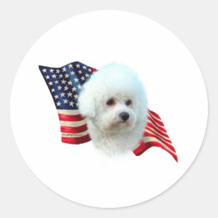 Sticker Rond Drapeau Bichon