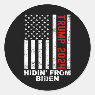 Sticker Rond Drapeau Biden Kids Men Trump 2024 Anti Joe Biden