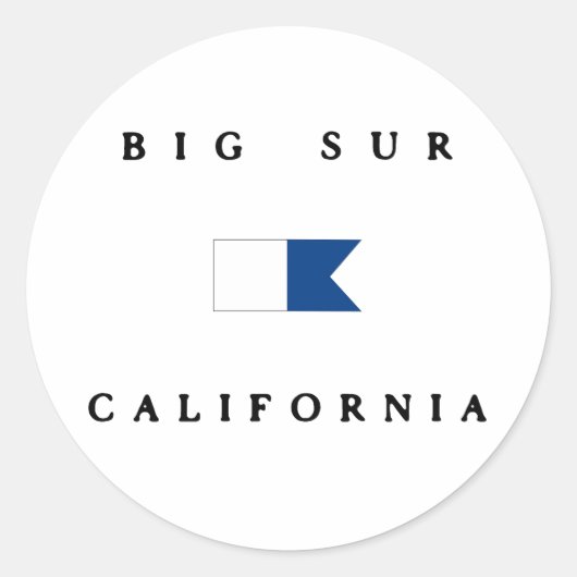 Sticker Rond Drapeau Big Sur California Alpha Dive (Devant)