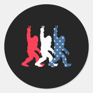 Sticker Rond Drapeau Bigfoot Usa - Fête de l'Indépendance - Pat