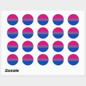 Sticker Rond Drapeau bisexuel (Feuille)