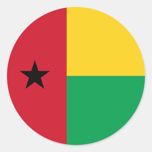 Sticker Rond Drapeau Bissau-Guinée, Drapeau de la Guinée-Bissau (Devant)