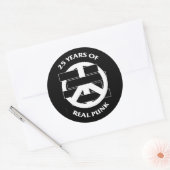 Sticker Rond Drapeau blanc 25 ans feuille d'autocollant de sign (Enveloppe)
