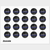 Sticker Rond Drapeau bleu de Thin Line (Feuille)