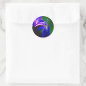 Sticker Rond Drapeau bleu Iris Fleur (Sac)