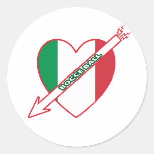 Sticker Rond Drapeau Bocce Italie
