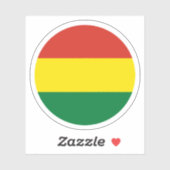 Sticker rond Drapeau Bolivie (Feuille)