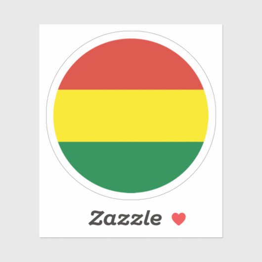 Sticker rond Drapeau Bolivie (Feuille)
