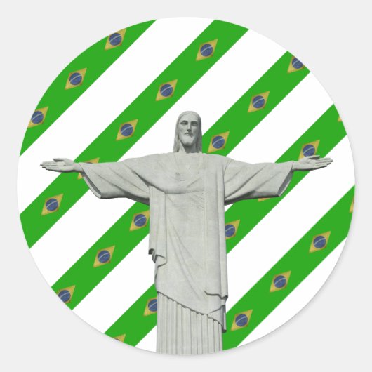 Sticker Rond drapeau brésilien à rayures (Devant)