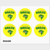 Sticker Rond Drapeau brésilien Brésil de la balle de soccer (Feuille)