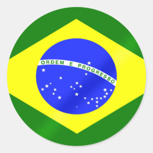 Sticker Rond Drapeau brésilien cadeaux et tee - shirt