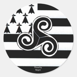 Sticker Rond Drapeau breton (breton)