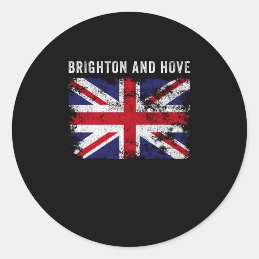 Sticker Rond Drapeau Britannique Brighton Et Hove Cool De Souve (Devant)