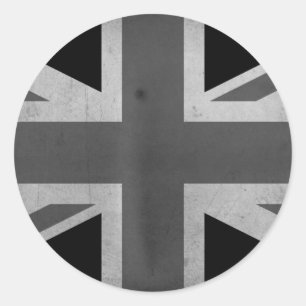 Sticker Rond Drapeau britannique BW