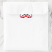 Sticker Rond Drapeau britannique Moustache (Sac)