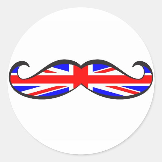 Sticker Rond Drapeau britannique Moustache (Devant)