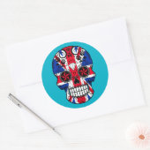 Sticker Rond Drapeau britannique personnalisable Crâne à sucre (Enveloppe)
