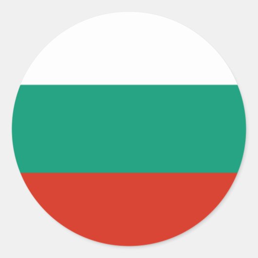 Sticker Rond Drapeau bulgare, Drapeau de Bulgarie (Devant)