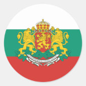 Sticker Rond Drapeau Bulgarie (Devant)