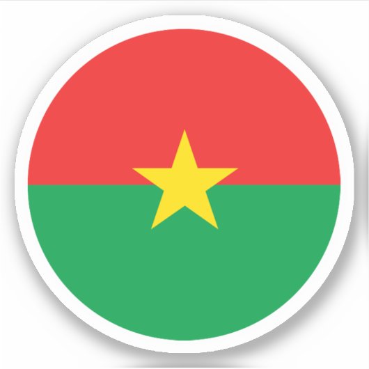 Sticker rond Drapeau Burkina Faso (Devant)