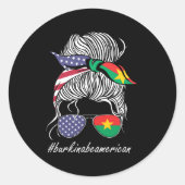 Sticker Rond Drapeau Burkina Faso (Devant)