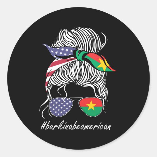 Sticker Rond Drapeau Burkina Faso (Devant)