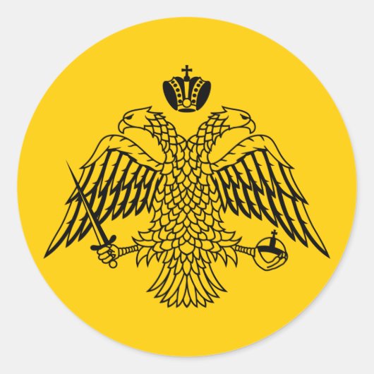 Sticker Rond Drapeau byzantin (Devant)