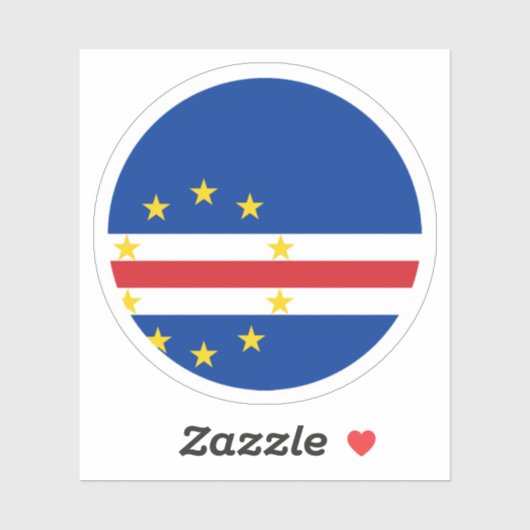 Sticker rond Drapeau Cabo Verde (Feuille)