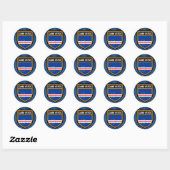 Sticker Rond Drapeau Cabo Verde (Feuille)