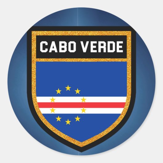 Sticker Rond Drapeau Cabo Verde (Devant)