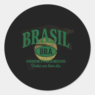 Sticker Rond Drapeau cadeau Brésil Fan brésilien vintage Samba