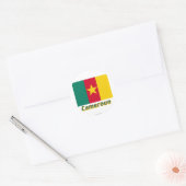 Sticker Rond Drapeau Cameroun avec le nom français (Enveloppe)