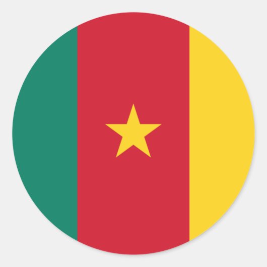 Sticker Rond Drapeau camerounais, Drapeau du Cameroun (Devant)