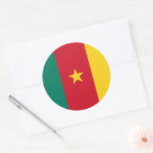 Sticker Rond Drapeau camerounais, Drapeau du Cameroun (Enveloppe)