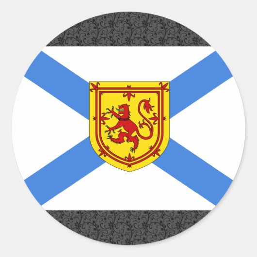 Sticker Rond Drapeau Canada Nouvelle-Écosse (Devant)