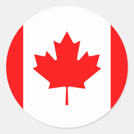 Sticker Rond Drapeau canadien (Devant)