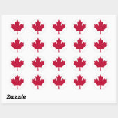 Sticker Rond Drapeau canadien (Feuille)
