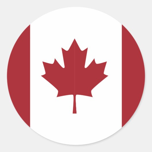 Sticker Rond Drapeau canadien (Devant)