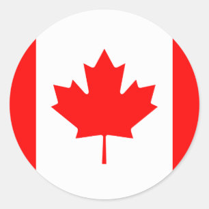 Sticker Rond Drapeau canadien