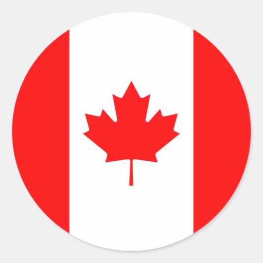 Sticker Rond Drapeau canadien (Devant)