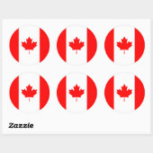 Sticker Rond Drapeau canadien (Feuille)