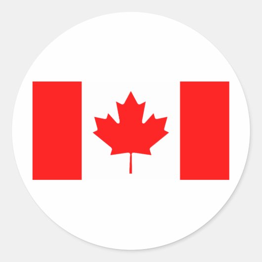 Sticker Rond Drapeau canadien (Devant)