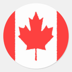 Sticker Rond Drapeau canadien