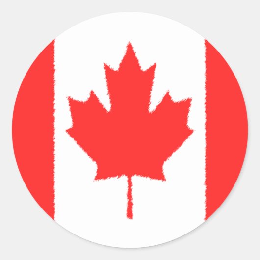 Sticker Rond Drapeau canadien (Devant)