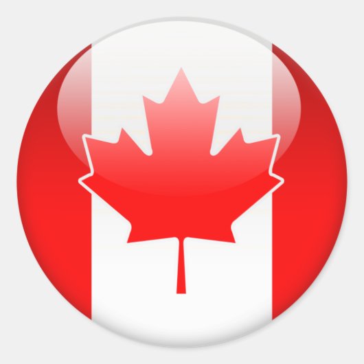 Sticker Rond Drapeau canadien 2.0 (Devant)